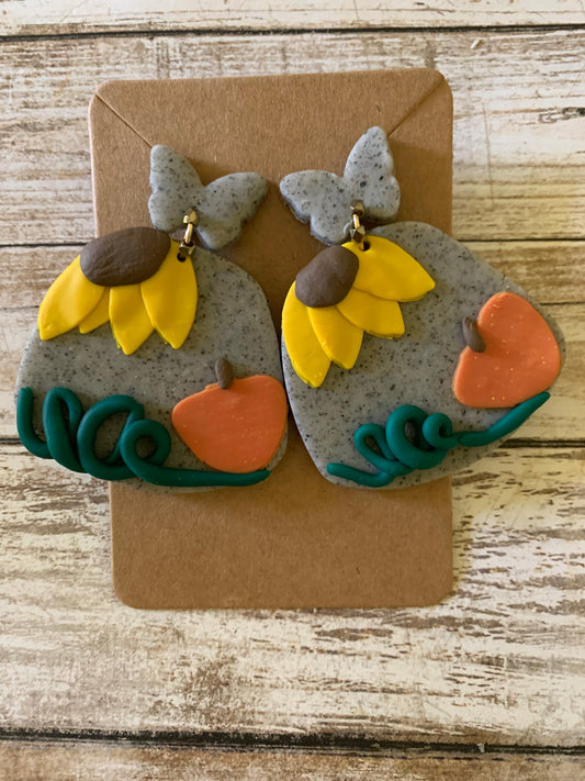 Butterfly Earrings - Autumn Scene